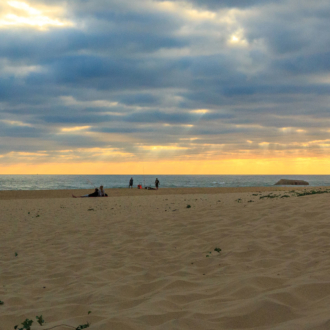 Coucher de soleil sur la plage de la Pointe du Cap Ferret