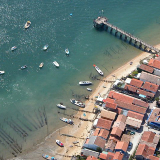 Vue aérienne du village du Canon au Cap Ferret