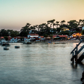 Coucher de soleil sur le village du Canon