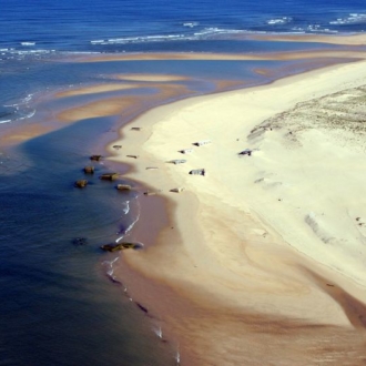 Vue aérienne de la pointe du Cap Ferret